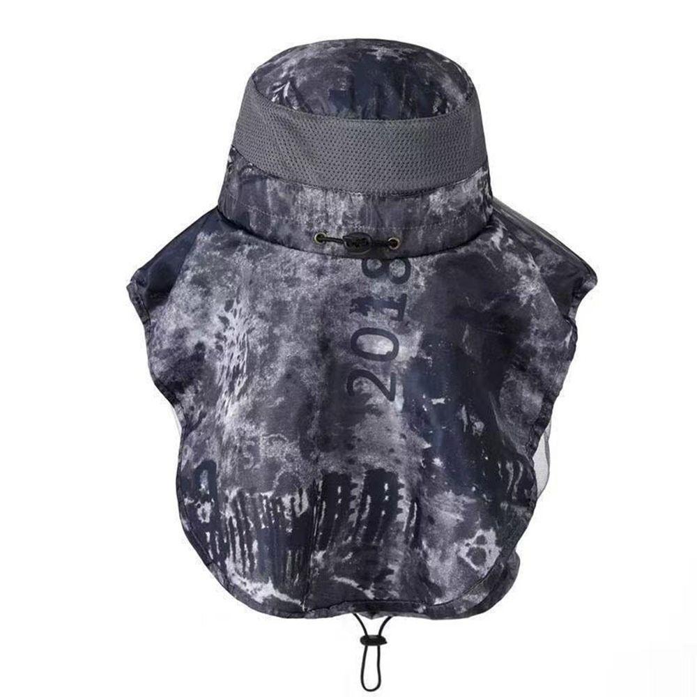 Camouflage Fisherman Hat Wide Brim Mosquito-proof Hat Creative Fishing Sun Cap  Summer