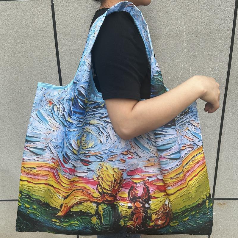 Large-capacity Portable Ladies Backpack, Foldable In a Variety of Patterns, Fashionable Portable Shopping Bag, Suitable for Daily