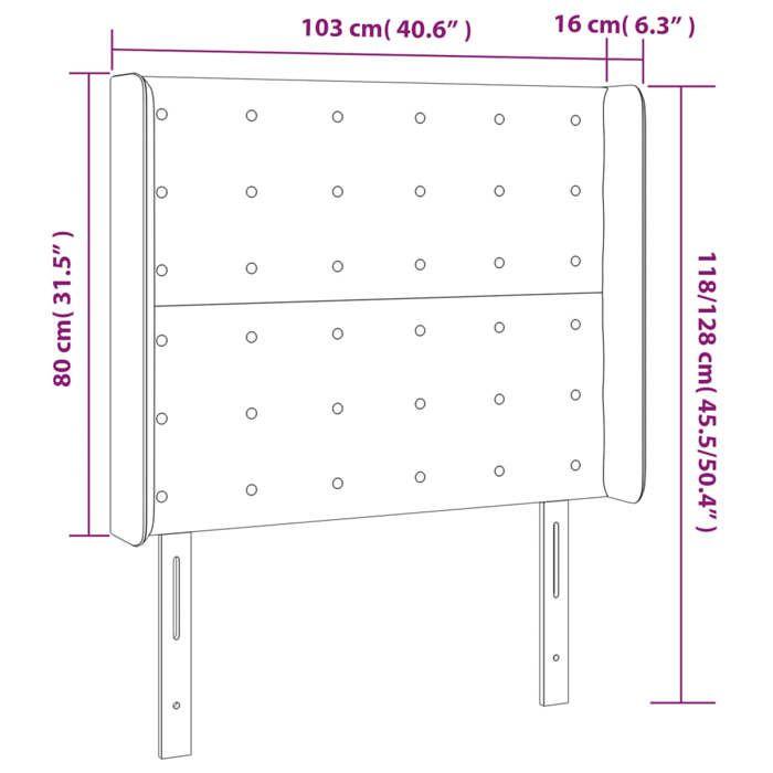 VidaXL Tête de Lit à LED Meuble de Chambre à Coucher Accessoire de Lit Simple Tête de Cadre de Lit Intérieur Gris Clair 3124472