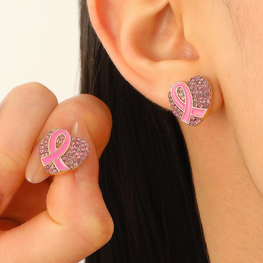 Kırmızı Kurdele Rozetli Meme Kanseri Farkındalık Kolyesi ve AIDS Önleme Bilekliği