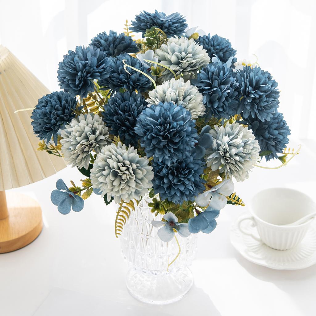 Artificial Flowers Silk Ball Chrysanthemum Outdoor Garden Wedding Bridal Bouquets Home Vase Table Wreath Festival Party Diy Gift