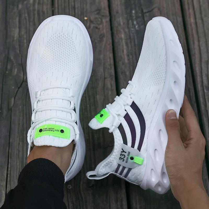 Men'S Summer Breathable Mesh Shoes Lightweight Non Slip Knit Running Sneakers Trendy Aesthetic Focused Jogging Basketball Shoes