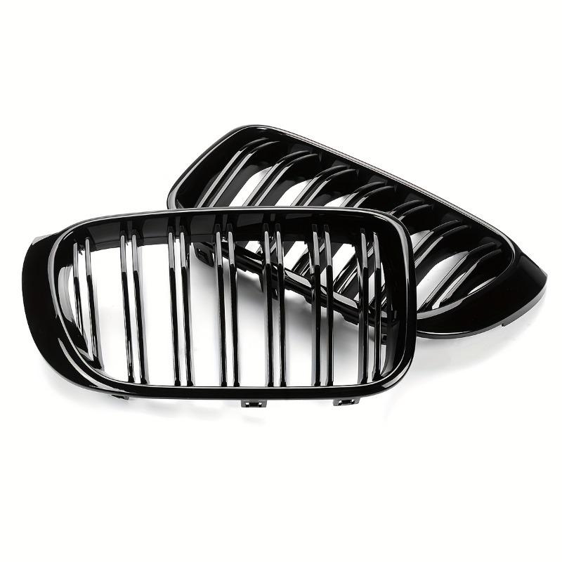 1 Pair Front Bumper Racing Grille for BMW X3 X4 F25 F26 2014-2017 Car Double Line Sport Grill Glossy Black Cover