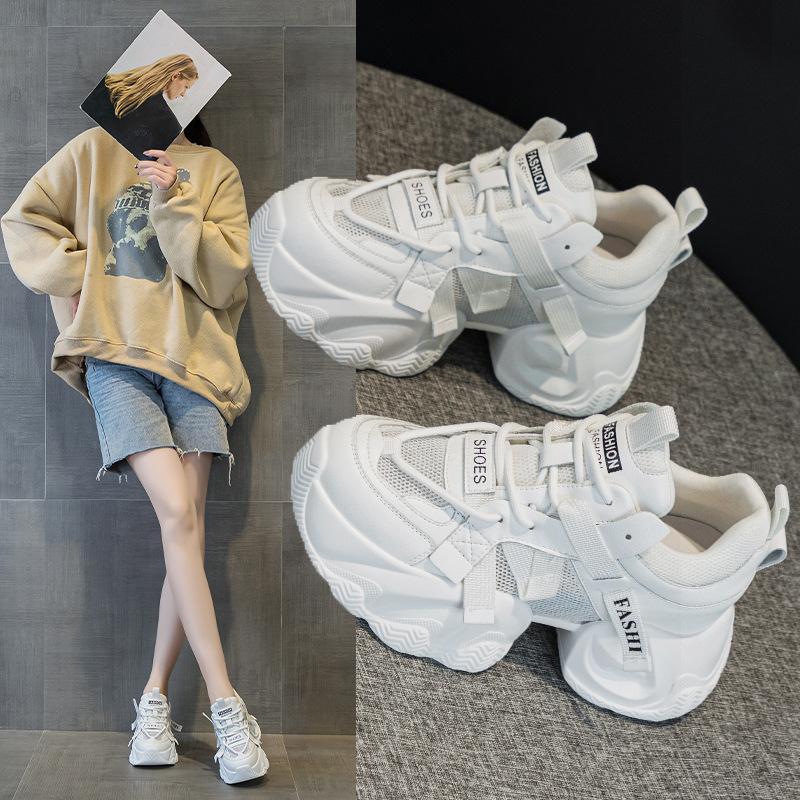 Dad shoes breathable spring and summer new thick-soled thin small ins trendy mesh casual sneakers