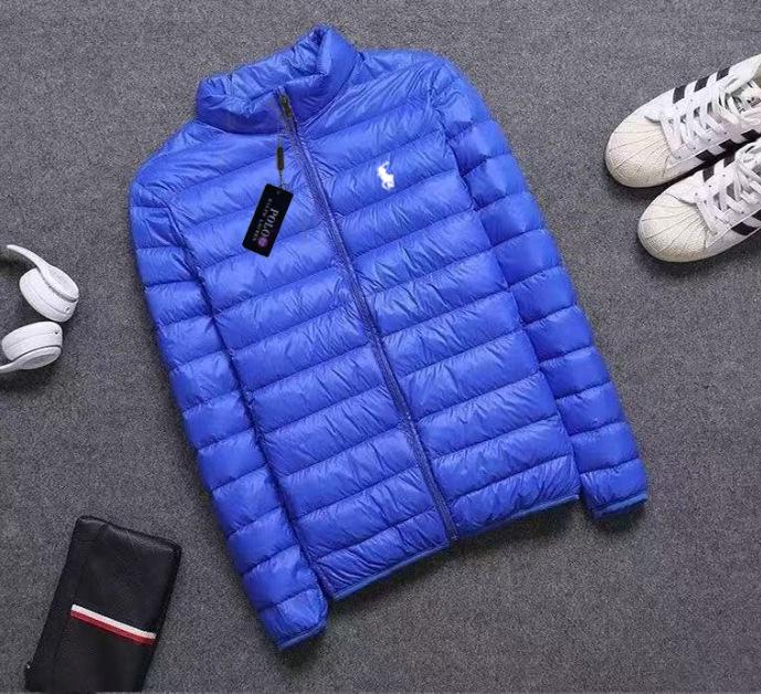 Jachetă de iarnă casual ușoară pentru bărbați 2025, cu guler înalt brodat RL - Rezistentă la frig, Mărime mare, Lungime scurtă