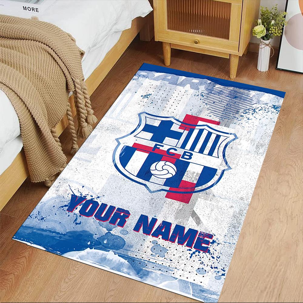 Barcelona Club Personalized Text Floor Mat Suitable for Study Room Bedrooms Hallway Living Rooms Anti-slip Rug Anime Office Decor Best for Christmas