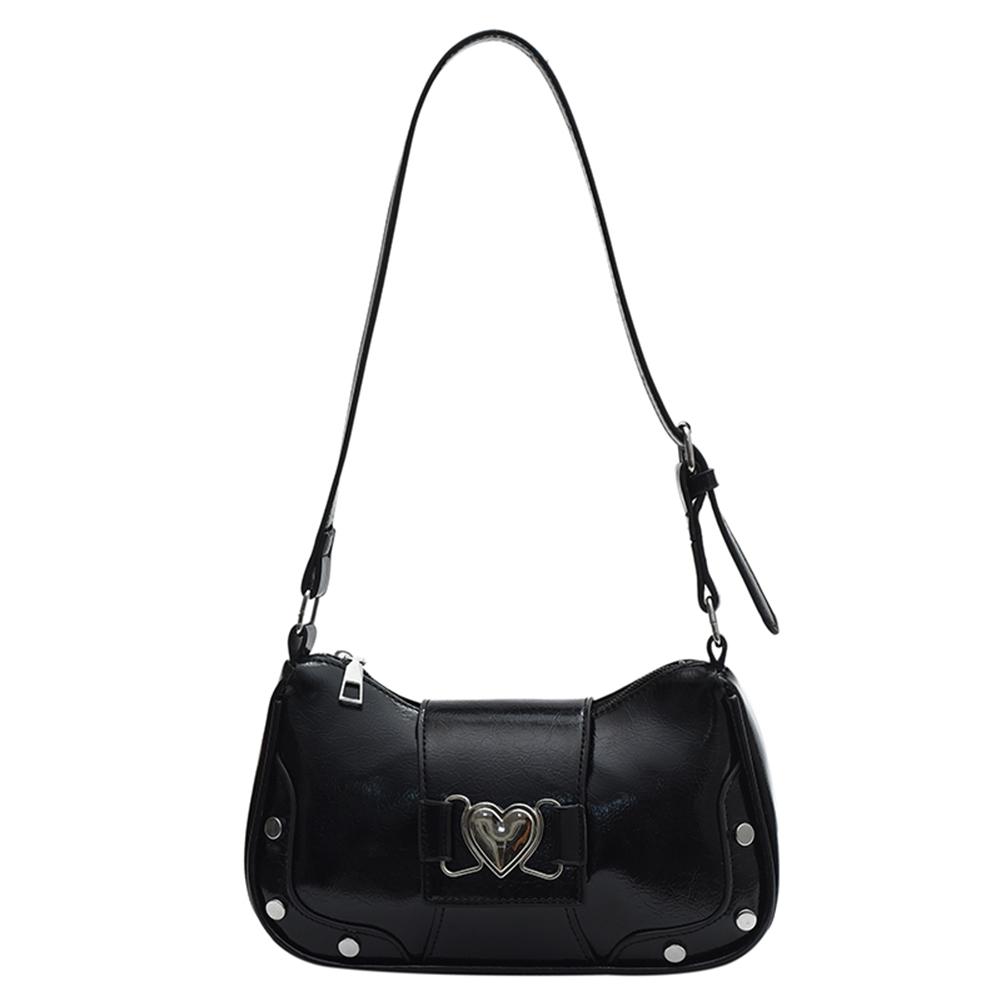 PU Leather Fashion Sling Bag Large Capacity Women Stylish Armpit Bag Adjustable Strap Y2K Solid Color Messenger Bag