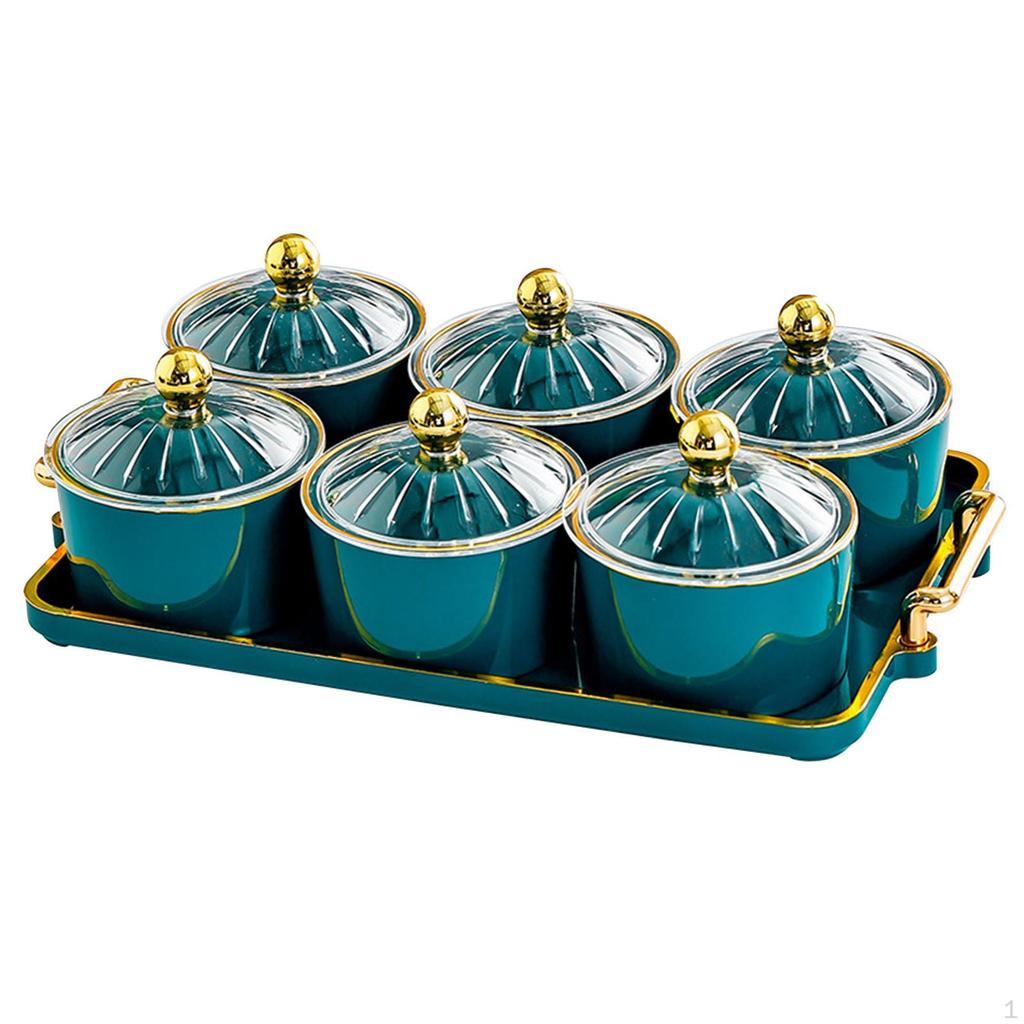 Cookie Jar and Dried Fruit Serving Plate Set for Snacks Treats at Holiday Gatherings