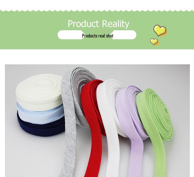 Elastic Cotton Knit Piping Tape for Baby Clothes and No-Iron Decoration