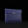 Waterproof Red Leather A4 File Bag, Snap Button Document & Contract Storage