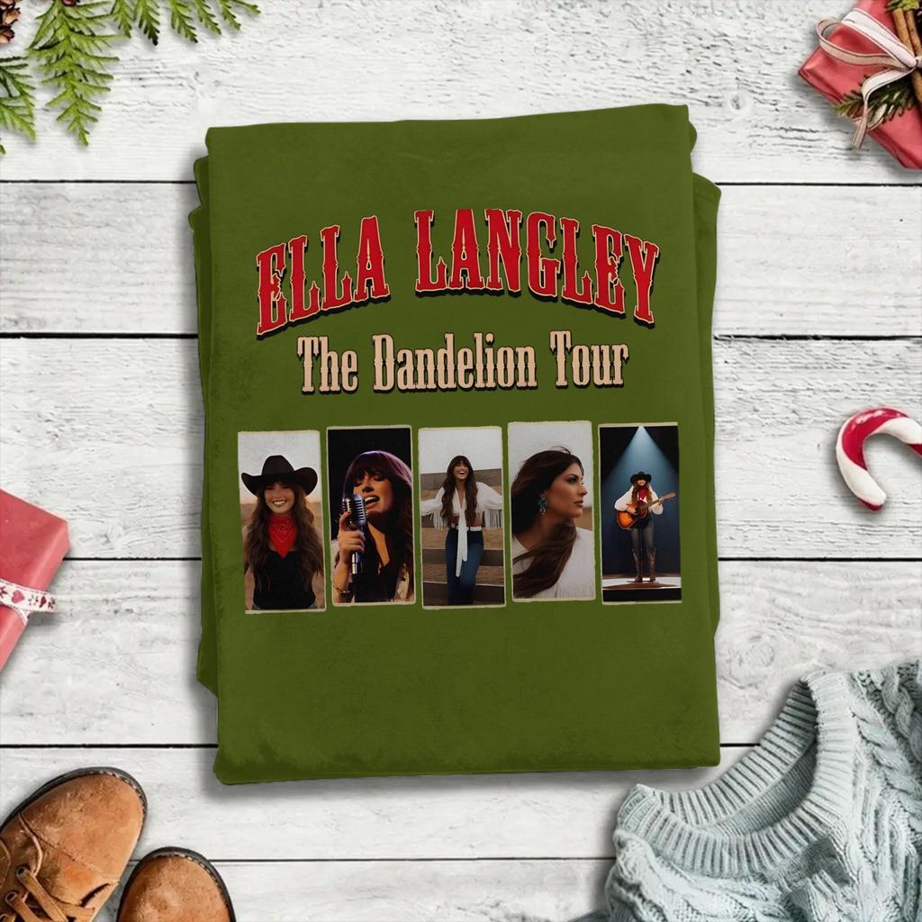Ella Langley Retro Country Singer Cotton T Shirt For Unisex Summer Awesome TShirts Crewneck Fashion Tees Oversized Print Clothes