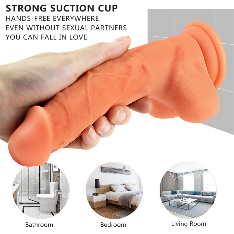Adult Products Female Masturbation Dual Hardness Liquid Silicone Simulation Penis Manual Suction Cup False Anal Anal Plug