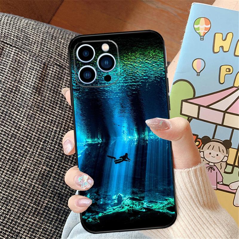 Scuba Diving Diver For iPhone 15 13 14 16 Pro Max XS XR X Case For iPhone 15 11 12 14 16 Pro Max Plus 13 Mini Cover