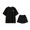 Summer Mens Round Neck Solid Color Pullover Short Sleeve Comfortable Breathable Quick-Dry Versatile Casual Sports Suit AHSU651-2+YATV113-1