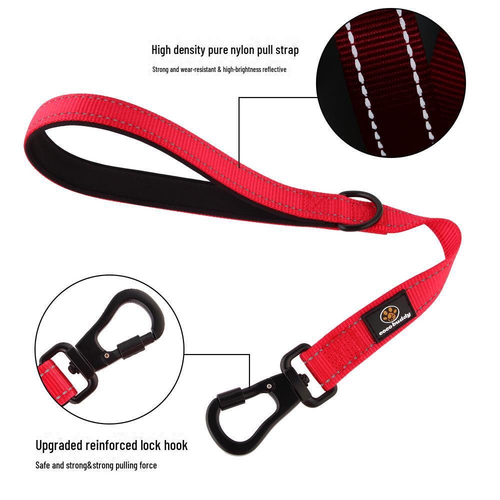 Nylon Short Dog Training Leash for Medium and Large Breeds