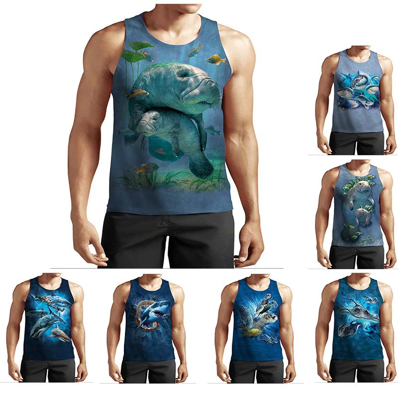 

Морское животное 3D sleeveless человек жилет Лето
