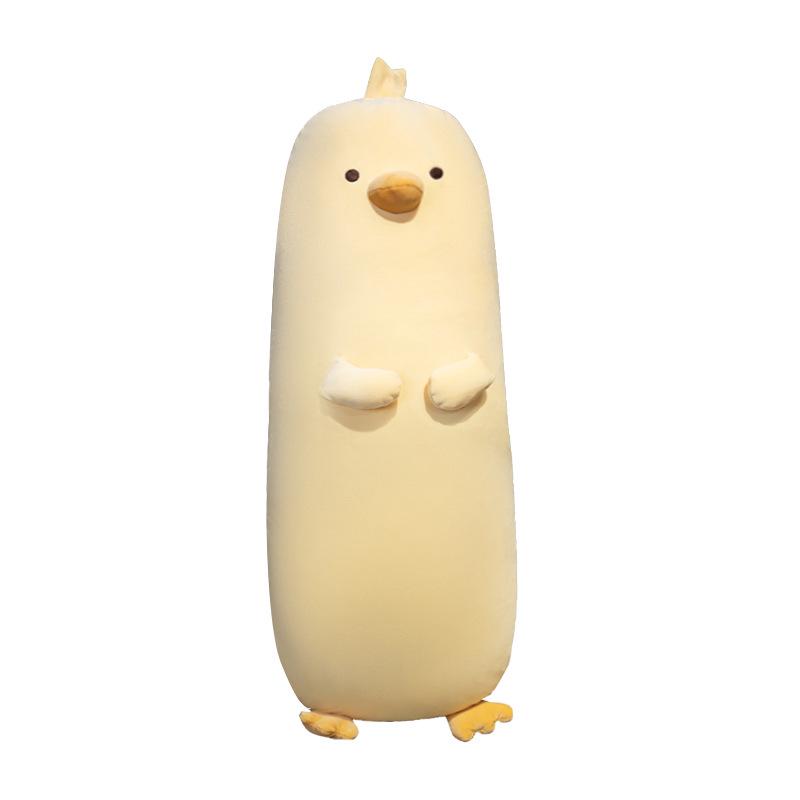 Yellow Chicken Hugging Pillow - Male & Female Plush Long Cushion Doll