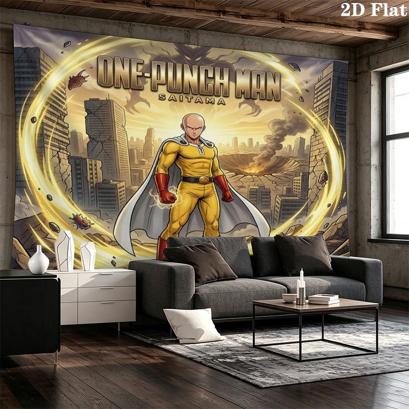 Onepunch Man Wall Tapestry Aesthetic Wall Hanging Printed Fabric Blanket Decorative Tapestries For Bedroom Living Room Home Decor