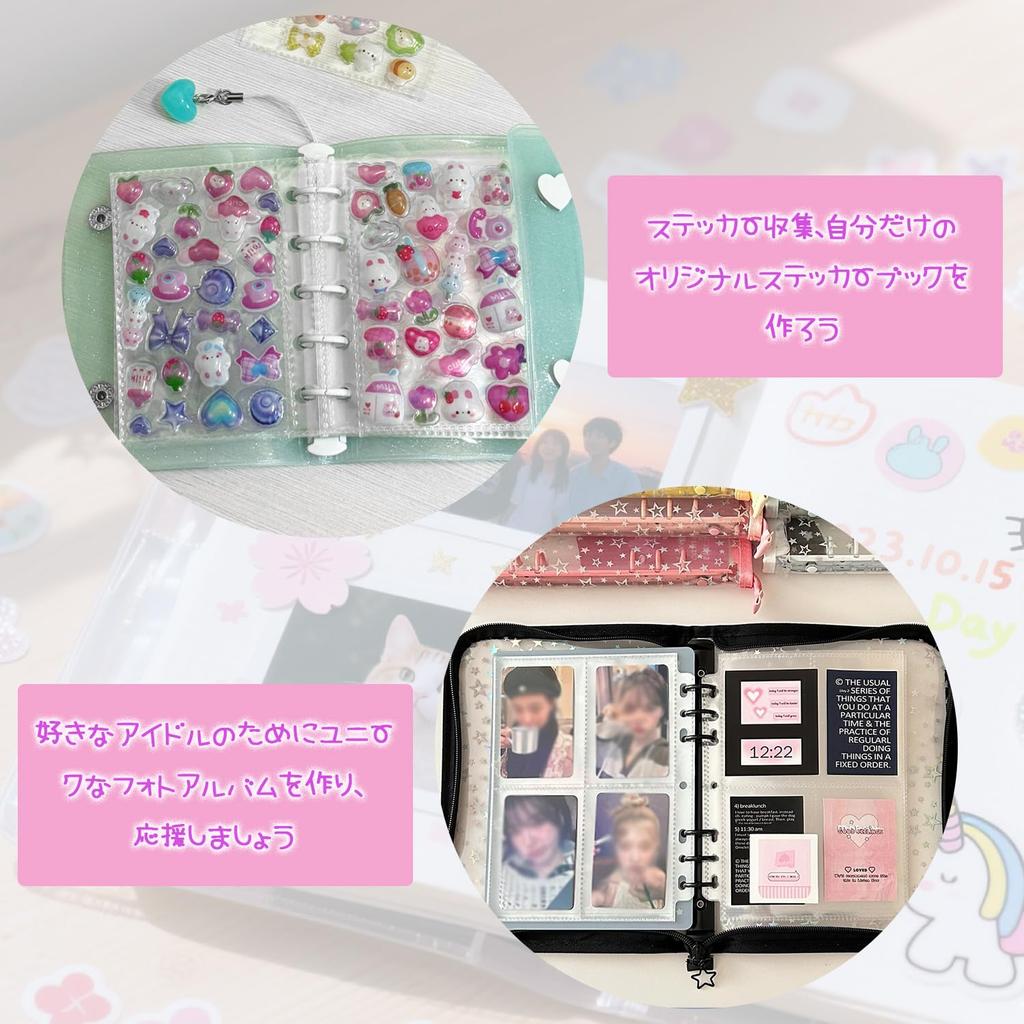 Sticker notebook with 10 transparent sticker color stickers for peel and versatile large size sticker perfect for gifts sleeves, binder, file, girls,