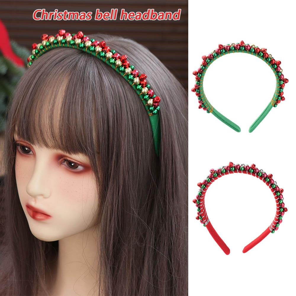 New Year Christmas Headwear Thin Edges Xmas Hairband Christmas Jingling Bell Headband Headdress