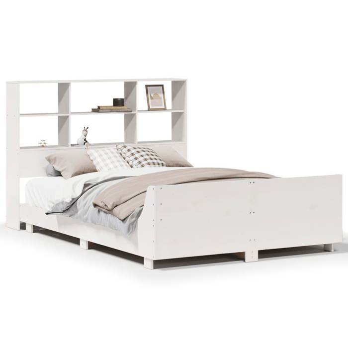 VidaXL Bed Frames Without Mattress White 140x190 Cm Solid Pine Wood 3323702