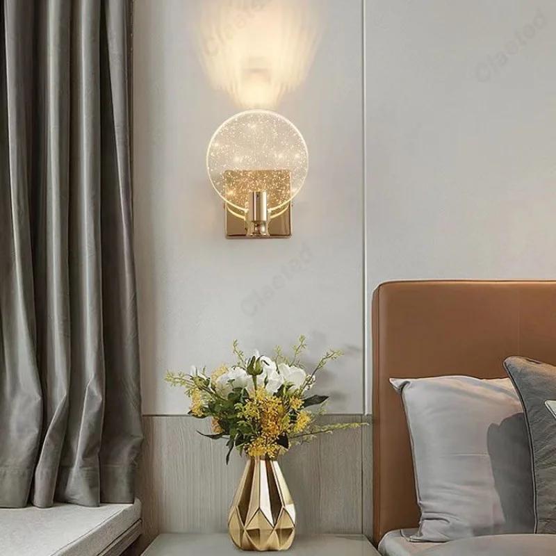 Modern Simple Crystal Bedroom Bedside Led Lights Bathroom Makeup Sconce Dining Table Wall Lamps for Room Decor Home-appliance