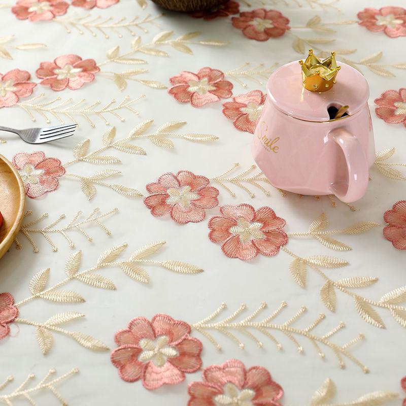 Romantic Lace Tablecloth Rectangular Polyester Fabric Home Decor Cover Perfect for Festive Occasions, Birthday Parties, and Weddings