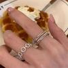 Hollow Circle Ring S Silver Geometric Multi-layer Line Open Ring Personalized Stacked Index Finger Ring