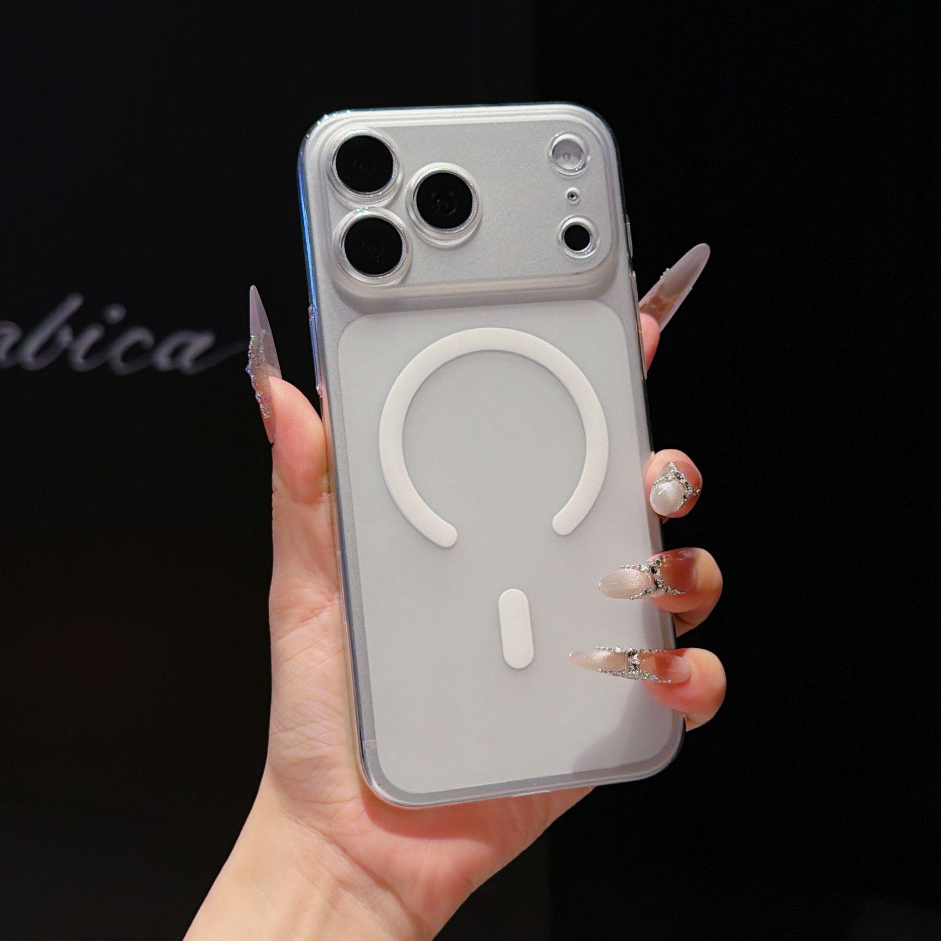 Frosted Magnetic Case for iPhone 17 Pro Max 15 Pro белый