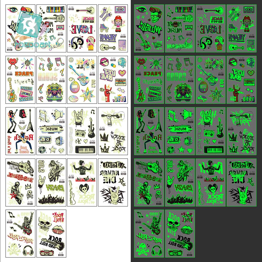 New Luminous Waterproof Rock Band Tattoo Stickers for Concerts & Music Festivals