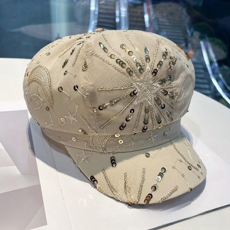 

Casual Octagon Hat For Women With Breathable Mesh Sun Protection For Summer Outdoor Wear бежевий