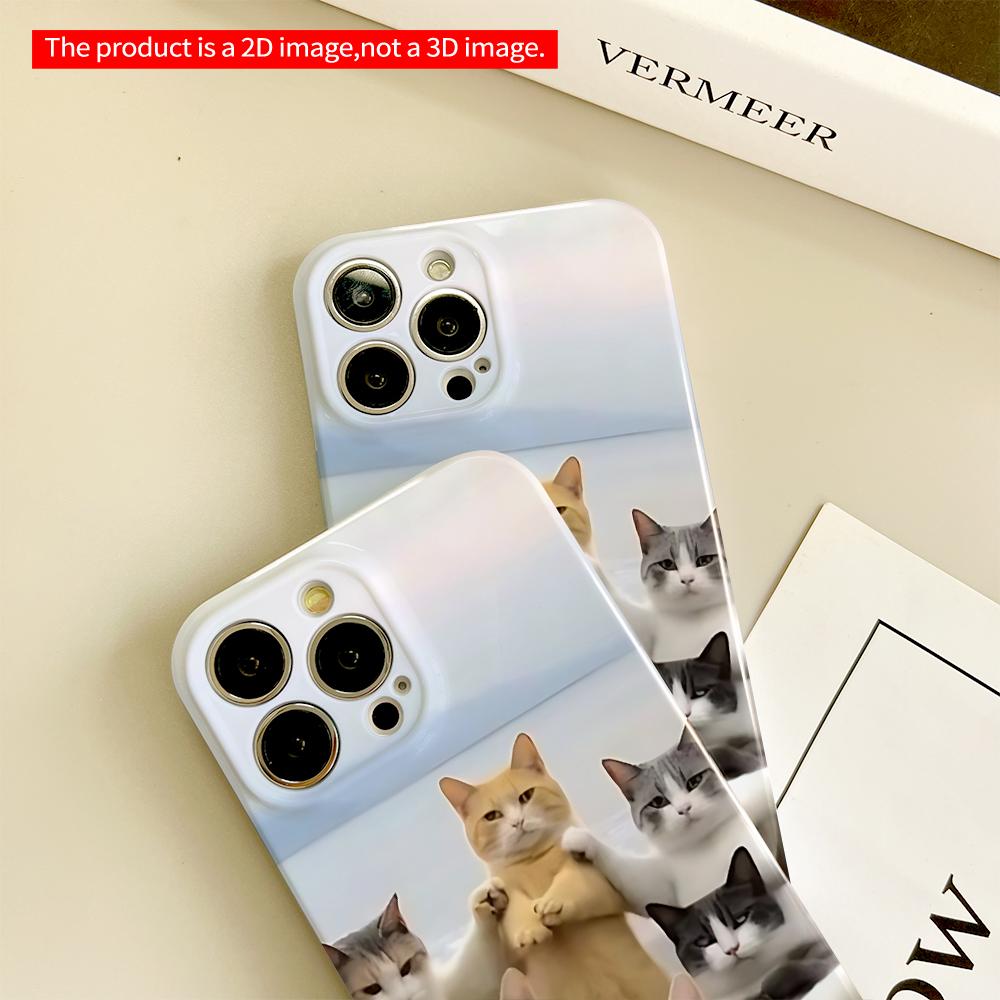 Cats Group Pose Phone Case All Inclusive Film Hard Phone Case, Compatible with iPhone 18 Pro Max 17 16 15 14 13 12 11