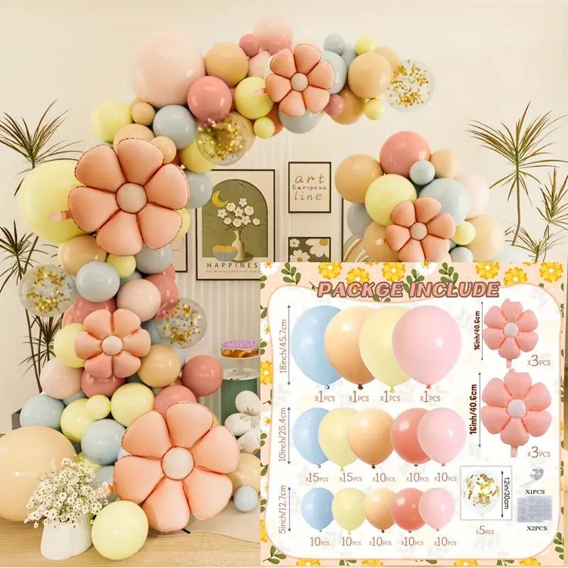 Colored Daisies Balloon Chain Garland Arch Set Wedding Anniversary Party Background Wall Arrangement Children's Birthday