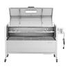 Grill Rotisserie, 38W Grill BBQ Zewnętrzny Rożen do Wieprzowiny i Jagnięciny, Węglowy Rożen o Pojemności 60 kg, Kółka i 4 Poziomy Wysokości, Stal Nierdzewna