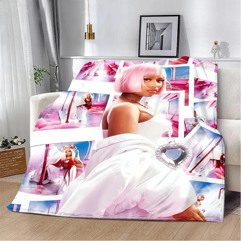 

New Nicki Minaj Rapper Pink Friday 2 Printed Blanket Picnic Blankets Warm Blanket Soft and Comfortable Home Travel Birthday Gift 125x150cm (50x60inch)