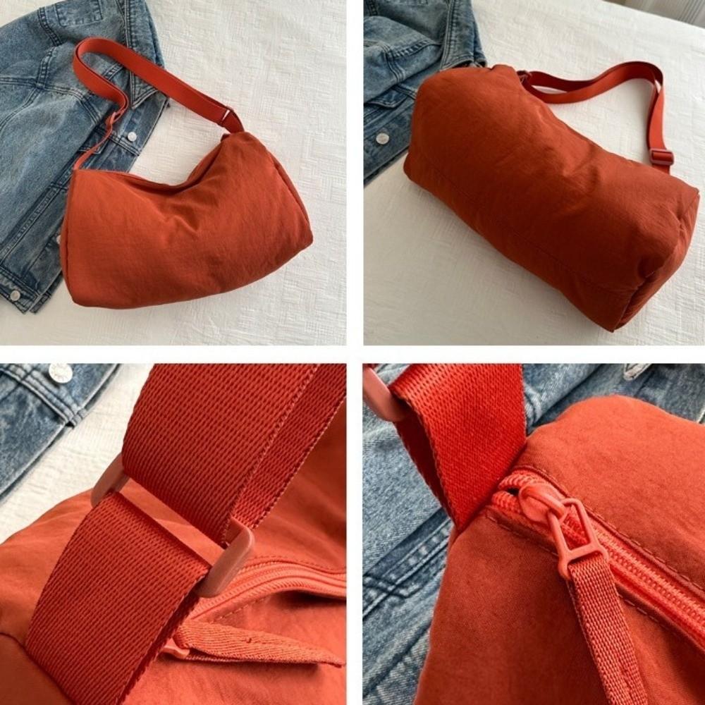 Large Capacity Simple Crossbody Bag Solid Color Canvas Pillow Bag Versatile Shoulder Bag  Women