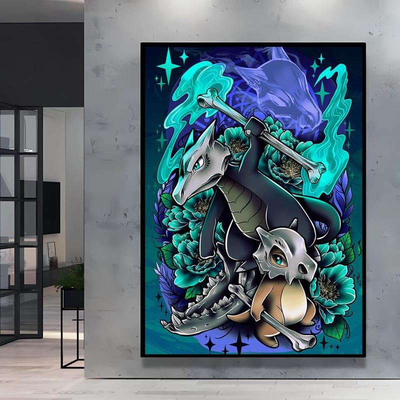 Print on Canvas Pokemon Eeveelution Family Hd Printing Oil Painting with Exquisite Details Home Children's Bedroom Decoration