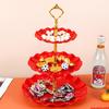 European Three-Tier Plastic Fruit & Cake Stand for Weddings & Holidays