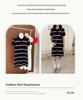Women's Spring-Summer Striped Cotton Polo Dress - Color Block, Short Sleeve, Knit T-shirt.