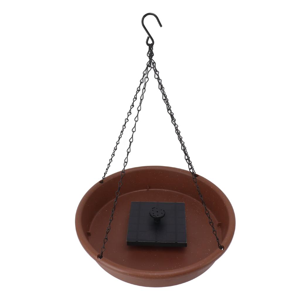 Bird Bath Fountain 1.4W Solar Powered Hanging Round Bird Bath Pump Bowl 6 Nozzle DIY Bird Bath Set