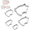 3/5Pcs Diy Biscuit Cutters Cookie Moulds Biscuit Molds Cookie Cutters Stainless Steel Material Animal Pig Shaped Baking Gadgets