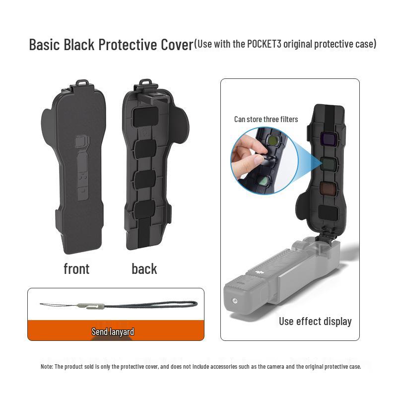 DJI Pocket 3 Protective Case with Magnetic Flip Cover and Screen Plate for Gimbal Camera and Filter Storage.