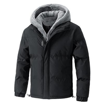 Plus Size Cotton Coat, Autumn and Winter Hooded, Warm and Cold Resistant, Granular Velvet Cotton Coat, Men's Winter Coat, Cotton Jacket