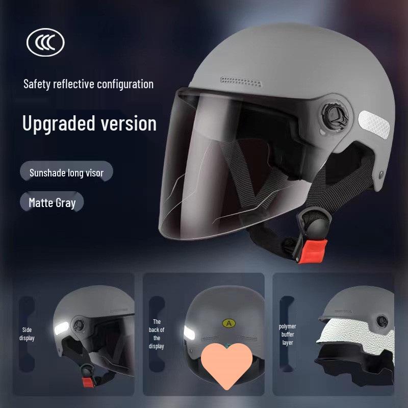 Smiley Face Helmet: New Certified National Standard, Sun-Protected, Ideal for Electric Scooter or Motorcycle Use