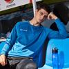 Kelme Men's Knitted Crew Neck Sweatshirt, Long Sleeve, Football Sweatshirt, Pullover, Soccer Uniform, Spring and Autumn Training Wear, A Blue, Size L