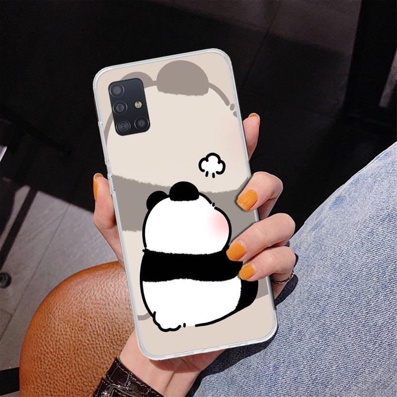 Cartoon Cute Panda Bear Phone Case For Samsung Galaxy A52 A32 A22 A12 A51 A31 A50S A30S A20S A10S Note 20 Ultra 10 Plus S10 A72
