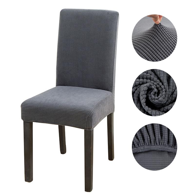 Solid Jacquard Chair Covers Stretch For Wedding Dining Room Office Banquet Housse De Chaise Chair Cover