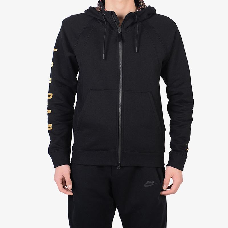Chaqueta Casual con Capucha y Cremallera Air Jordan Año Nuevo Chino Fuegos Artificiales Hombre Ropa Exterior Negro AO1922-010