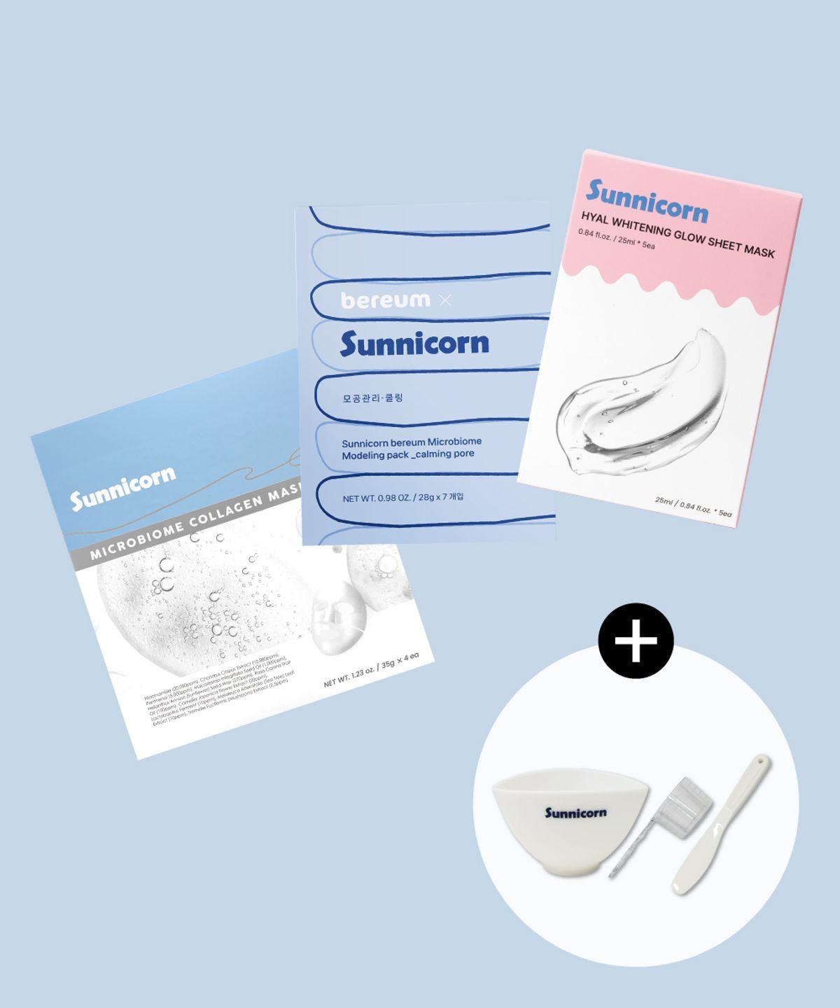 [Free Mixing Set] Sunnycorn All-in-One Intensive Care (Collagen Pack & Modeling Pack & Sheet Mask)