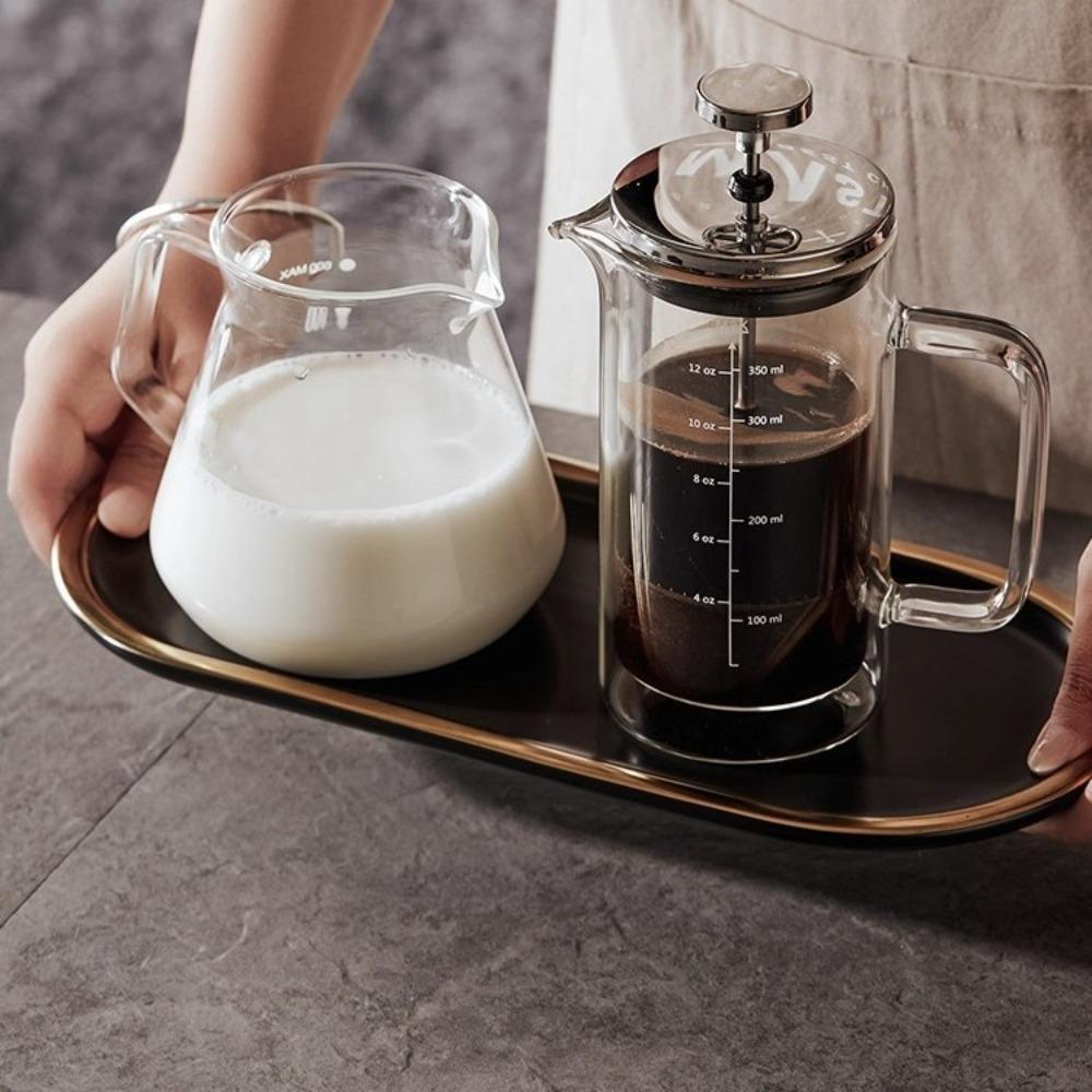 Retro French Press Pot Hand Brew Coffee Pot Household Brewed Coffee Filter Cup Double Layer Coffee Utensils Set